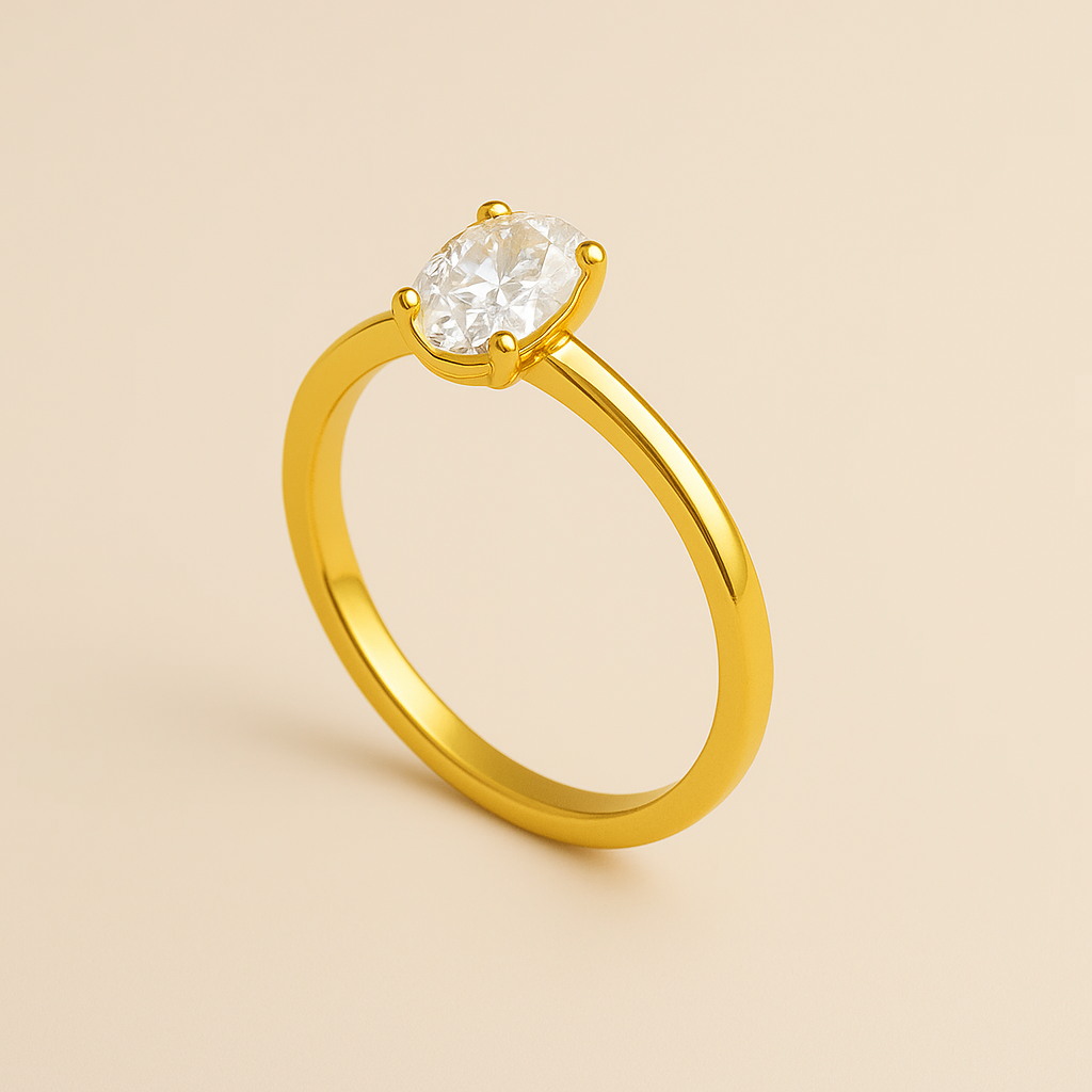 Gold Hailey Ring with Zirconia