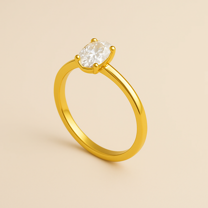 Gold Hailey Ring with Zirconia