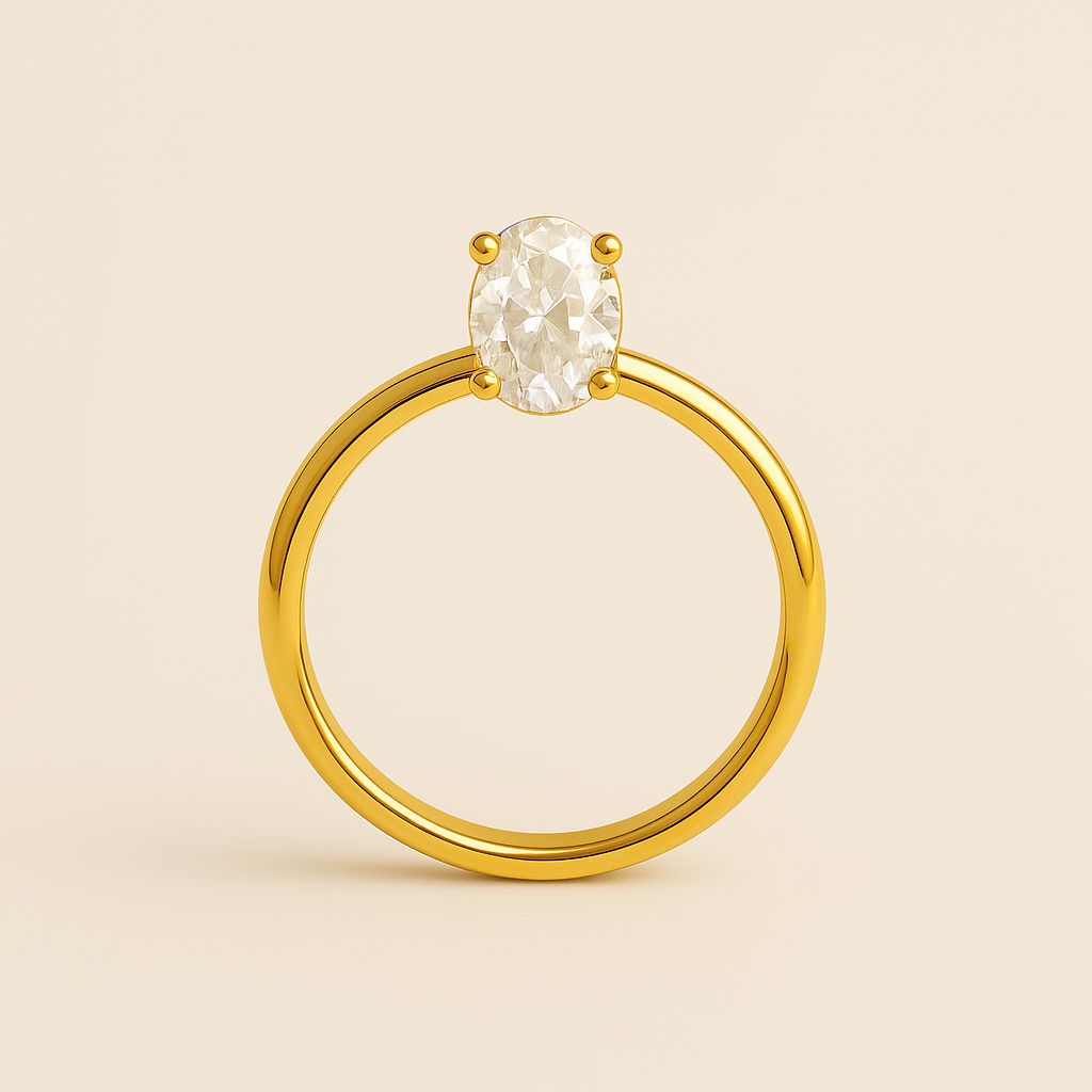 Gold Hailey Ring with Zirconia