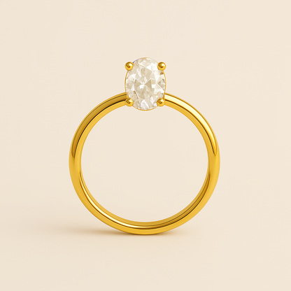 Gold Hailey Ring with Zirconia